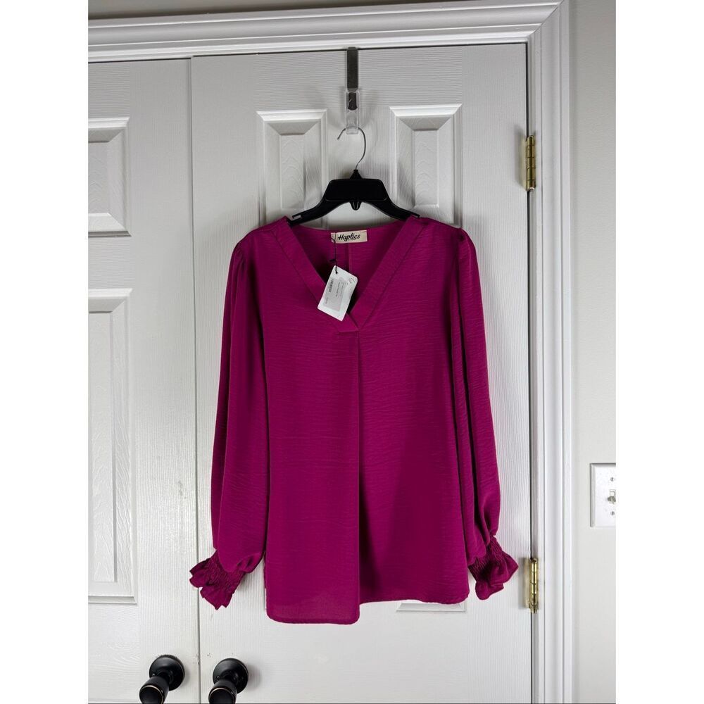 NWT Haptics Womens Fuchsia Blouse Size Small